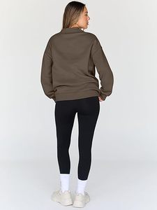 เสื้อสเวตเตอร์โอเวอร์ไซส์สำหรับผู้หญิงแขนยาวทรงพอดีตัวและสวมหัวใส่สบาย - Product Image 3