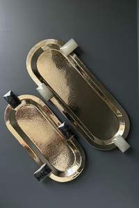 Bandeja de servicio de metal fuerte duradera y práctica para servir alimentos y bebidas - Product Image 4