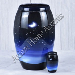 Elegant Aluminum Cremation Urn With Unique <b>Engravings</b> Beautiful Keepsake Urn by Axiom Home Accents - Product Image 3