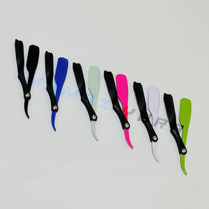 Rasoir de sécurité professionnel en métal à lame droite, style pince, avec logo personnalisé, couteau de rasage manuel pliable, nouveau design - Product Image 4