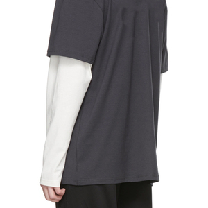 Camiseta de calle de manga doble de gran tamaño de algodón 100% para hombre, diseño en blanco con estampado largo de alta calidad - Product Image 5