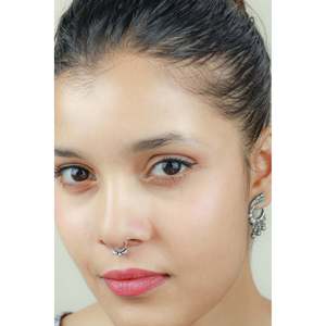 Anillo de Septum de Plata 925, Joyería Corporal Tribal Nazakat con Diamante y Zirconia para Niños, Joyería de Aleación para Perforaciones - Product Image 2