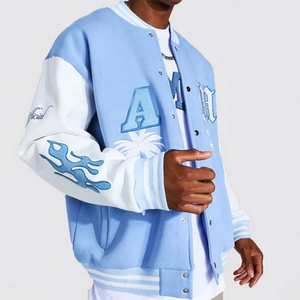 Chaquetas universitarias Letterman de alta calidad con mangas de lana para hombre, chaqueta universitaria informal y elegante de moda de invierno para hombre - Product Image 5