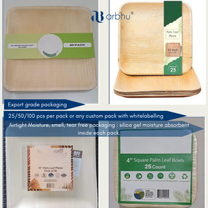 Bols et assiettes en feuille de palmier Areca de qualité supérieure Vaisselle de fête jetable écologique - Product Image 3