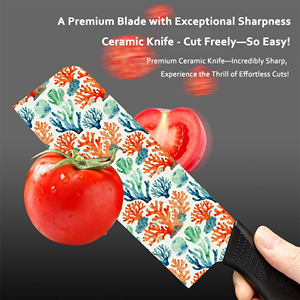 Stock 2 <b>Sets</b> High Quality Ceramic Utility <b>Knife</b> <b>Set</b> Plastic Handles Dishwasher Safe Non-Stick Coating Ambidextrous Multi-Purpose - Product Image 4