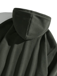 Sweat à capuche en molleton de coton mélangé épais pour hommes pull surdimensionné Basics personnalisable pour l'hiver vente en gros - Product Image 2