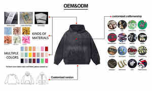 เสื้อฮู้ดดี้ผู้ชายแบบสั่งทำพิเศษ พิมพ์โลโก้ ผ้าฝ้าย 100% ทรงโอเวอร์ไซส์ ไซส์พลัส แบบยูนิเซ็กส์ เสื้อฮู้ดดี้แบบสวมหัวสำหรับผู้ชาย - Product Image 5