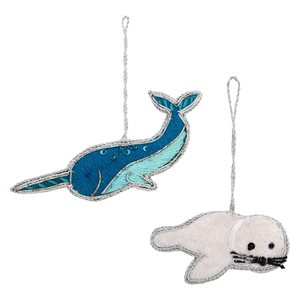 Ornamento di foca per bambini in pelliccia morbida decorazione per le vacanze in peluche fatto a mano all'ingrosso Bonjour Namaste eco-friendly a forma di - Product Image 2