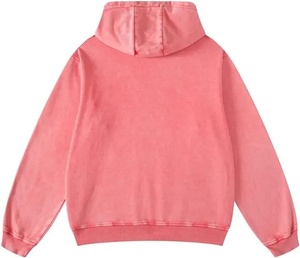 Sweat à capuche unisexe délavé à l'acide en coton polaire brodé en gros sweat à capuche d'hiver imprimé de créateur hommes femmes épaule tombante - Product Image 2