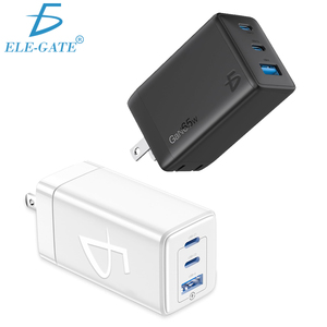 อะแดปเตอร์ชาร์จเร็ว 65W 3-in-1 ชิป GaN พอร์ต USB C1 C2 สำหรับแล็ปท็อป ชาร์จไร้สาย หูฟัง ผลิตจากพลาสติกและอะลูมิเนียม - Product Image 1