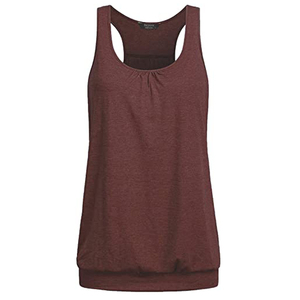 เสื้อกล้ามทรงหลวมสีพื้นสำหรับผู้หญิงเสื้อยืดกีฬา - Product Image 1