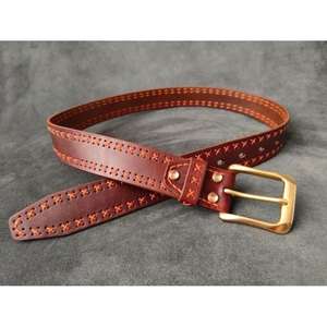 Cinturón de Cuero Hecho a Mano para Hombre, de Piel de Vaca, Acero, Calidad Premium, OEM, Personalizable, Impermeable, Estilo Vintage, Idea de Regalo de Aniversario - Product Image 5