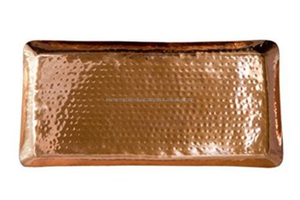 Bandeja para servir comida grande de acero inoxidable con acabado de cobre pulido, perfecta para el hogar y la cocina, servicio elegante - Product Image 3