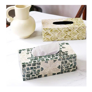 Boîte à mouchoirs en nacre de qualité supérieure, élégante boîte à mouchoirs en nacre, mosaïque de coquillages, décoration d'intérieur - Product Image 6