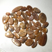 Harga Grosir Batu Matahari Oranye Alami Berkualitas Tinggi Potongan Oval Cabochon Longgar Bersertifikat KHUSHI GEMS STONE 20-45mm 8-12g Kalung