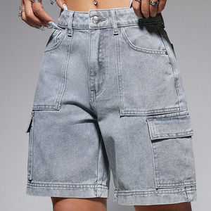 Pantalones vaqueros ajustados informales a la moda de talla grande, pantalones cortos vaqueros sexis lavados para mujer de verano para mujer, servicio OEM - Product Image 1