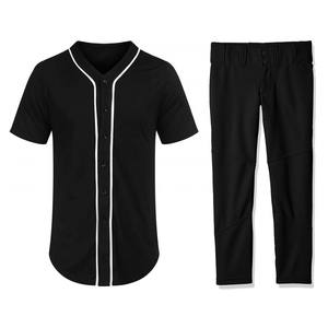 Nouveautés : Ensembles de maillots de baseball pour hommes en polyester/coton, teinture unie, respirants, séchage rapide, style unique, sport - Product Image 5