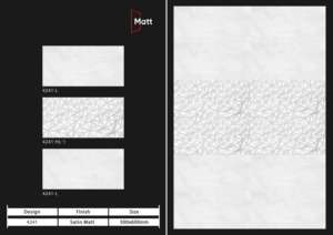 Carreaux muraux en céramique 300x600mm pour salle de bain et cuisine, finition brillante ou mate, texture effet sucre, design mural intérieur luxueux. - Product Image 3