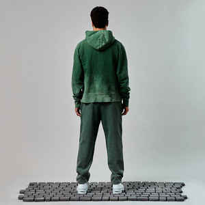 Logo personnalisé pour hommes Survêtements de ville surdimensionnés Ensemble sweat à capuche zippé pour hommes Survêtement Joggers Survêtement vierge - Product Image 3