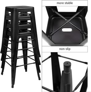 30 inch công nghiệp cổ điển thanh kim loại phân cao <span class=keywords><strong>backless</strong></span> Phân ngoài trời Stackable nhà bếp Phân bộ của 2/4 làm bằng tay trong nhà - Product Image 3