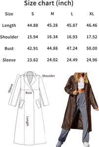 Chaqueta corta de piel sintética con cremallera para mujer con mangas abullonadas, diseño de abrigo Peplum, manga larga y cuello redondo, prendas de vestir, abrigo largo - Product Image 6