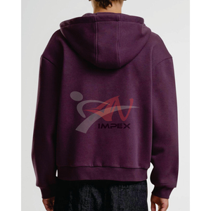 เสื้อฮู้ดดี้ซิปผู้ชาย คุณภาพหรูหรา น้ำหนัก 460GSM ผ้าฝ้าย 100% สไตล์สตรีทแวร์ ปักลายพัฟฟ์ คุณภาพสูง ผลิตในอิตาลี - Product Image 2