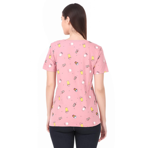 Camiseta de algodón de talla grande personalizada para mujer, cuello redondo, manga corta, nuevo diseño, todos los gráficos impresos, informal, verano, logotipo directo de fábrica - Product Image 5