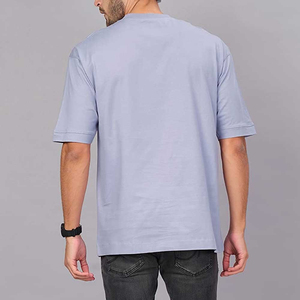 T-shirts à manches courtes surdimensionnés en coton 100% à carreaux pour hommes, avec logo personnalisé, taille plus, style streetwear, pull thermique - Product Image 4
