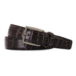 Ceinture pour homme en cuir véritable de qualité supérieure, boucle en métal durable, design élégant et professionnel, options de boucle réglable personnalisables, usage quotidien - Product Image 1
