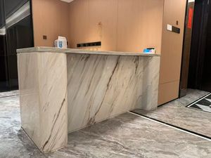 Comptoir de cuisine personnalisé en marbre blanc Palissandro brillant, design italien, îlot en marbre blanc Galaxy - Product Image 3