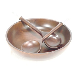 Décor de table Bol en métal de conception de vague avec plateau en bois pour la décoration de vaisselle de service de soupe à salade - Product Image 6