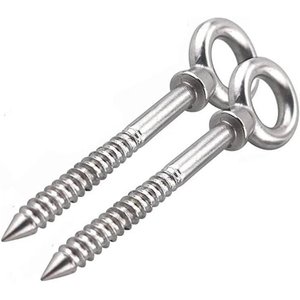 Tornillo de ojo de acero inoxidable con rosca para madera y gancho - Product Image 1