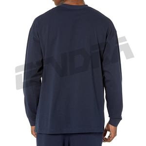 T-shirt personnalisé léger à manches longues pour homme, 100 % coton, col rond, coupe ajustée, écologique, respirant, idéal pour l'impression, usage quotidien - Product Image 2