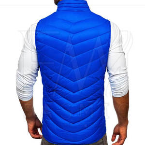 Logotipo impreso personalizado Lona de invierno Casual Sin mangas Abajo Puffer Bubble Chalecos 100% Poliéster Hombres Chaleco acolchado - Product Image 3