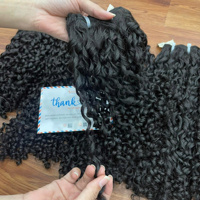 Extensiones de cabello Remy virgen vietnamita para trama de rizos con extremos dobles dibujados, todos los colores teñibles disponibles en Stock