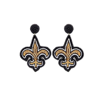 Boucles d'oreilles plaquées or avec perles de rocaille Fleur de Lys de la Nouvelle-Orléans - Accessoires élégants pour mariage et fiançailles