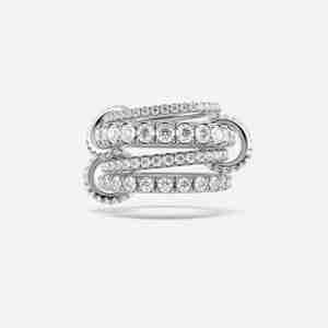 Dernière bague connectée multi-maillons en argent sterling 925 Bague de promesse en diamant Moissanite éternelle multi-maillons connectés - Product Image 4