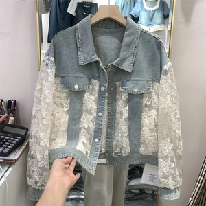 Chaqueta vaquera con borlas y cadena con cuentas de diamantes para mujer, abrigo vaquero con flecos de cristal y cuello vuelto, cárdigan de vaquero con diamantes de imitación - Product Image 6