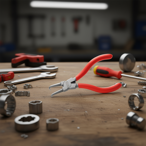 Alicates de punta curva USAG 90 con mango de plástico de agarre suave para la colocación de circlips internos - Product Image 2