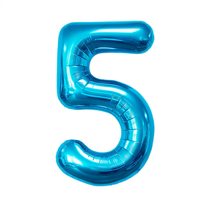 Palloncini Numero Party Love Blu N5 80cm Confezione da 12 Pezzi - Product Image 2