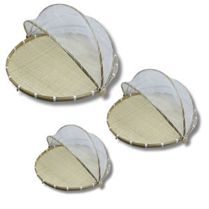 PRODUCTO VENTA CALIENTE BANDEJA DE BAMBÚ hecha a mano Cesta de herramientas de cocina sostenible para almacenamiento de alimentos y uso de cesta de regalo - Product Image 1