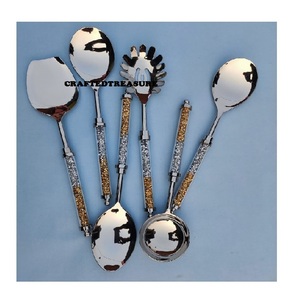 Ensemble de 6 couverts en acier inoxydable au design de luxe Ensemble de 6 couverts en métal poli miroir Ensemble de couverts en vente de gros - Product Image 6