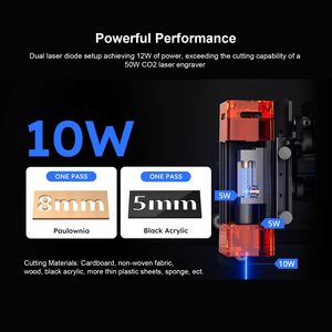 Machine de gravure <span class=keywords><strong>laser</strong></span> Atomstack A10 Pro V2 10W avec rouleau rotatif R6, <span class=keywords><strong>graveur</strong></span> <span class=keywords><strong>laser</strong></span> 0,06 mm pour <span class=keywords><strong>bois</strong></span>, métal, bouteilles, verre, bricolage - Product Image 3