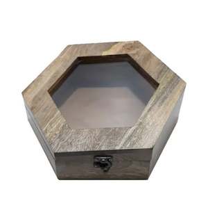 Top Selling Wooden Square Jewelry <b>Box</b> <b>with</b> Glass <b>Lid</b> Hot Selling Wooden Jewelry <b>Box</b> for Home <b>Decor</b> and Gifting - Product Image 4