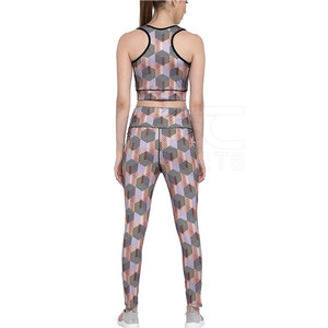 Conjunto de Yoga de Talla Grande con Diseño Personalizado, Cintura Alta, Tejido Transpirable de Secado Rápido, 2 Piezas, Precio al por Mayor - Product Image 2