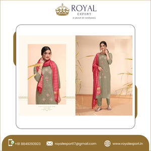 Vêtements de fête de mariage au Design élégant. Vêtements indiens en coton masqué avec broderie Salwar du fabricant indien - Product Image 3