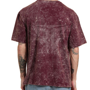 Acid Wash T-Shirt Custom Logo Blank High Quality 100% Cotton Regular Fit Solid Pattern Breathable <b>Short</b> <b>Sleeve</b> Men's Washed - Product Image 3
