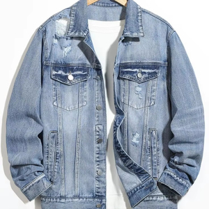 La mejor chaqueta vaquera para hombre Tendencias Vintage desgastada Versatilidad elegante y duradera Dominando el aspecto Chaquetas vaqueras para hombre - Product Image 1