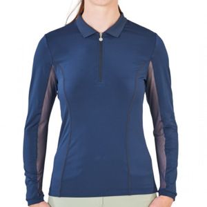 Chemises d'équitation exclusives pour femmes Baselayer Top Show Shirt Maille ventilée Vêtements équestres personnalisés Chemise d'équitation en gros - Product Image 4