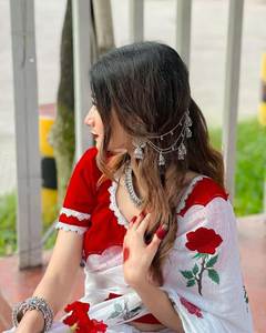 ผ้าส่าหรีคอตตอนสำหรับผู้หญิงและเด็กผู้หญิงผ้าคอตตอนปักลายแฟนซีทำจากผ้าไหมคุณภาพเยี่ยม - Product Image 3